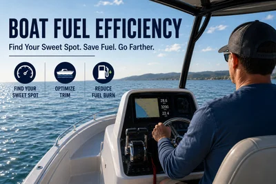 Boat cruising at its most fuel-efficient RPM.