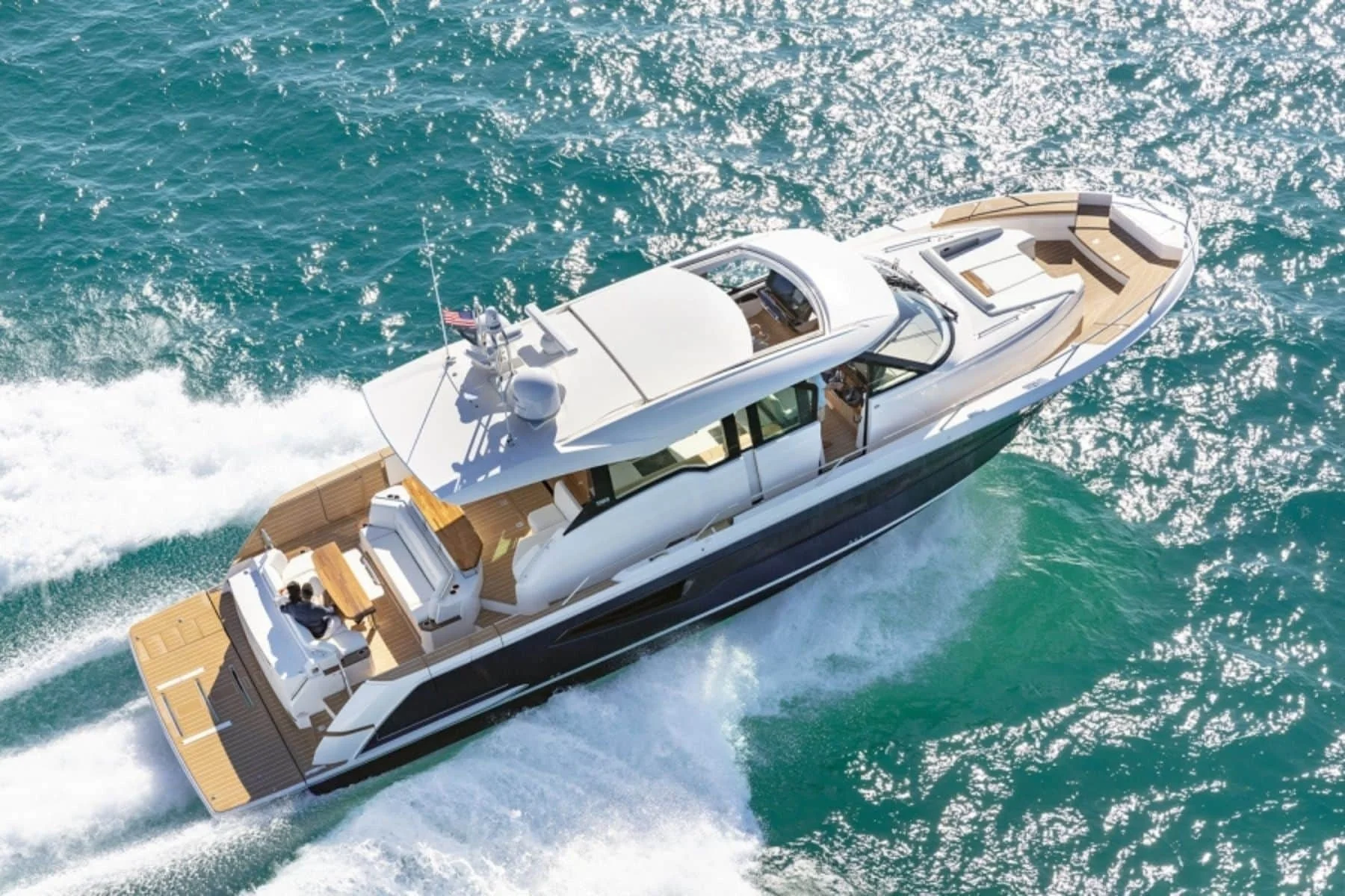 Tiara luxury motor yacht cruising on open water