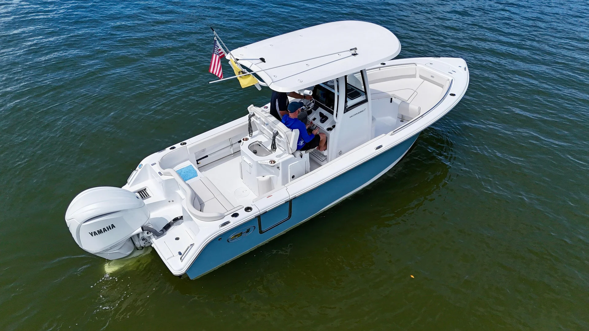 Sea Hunt Ultra center console showing fishing and seating layout