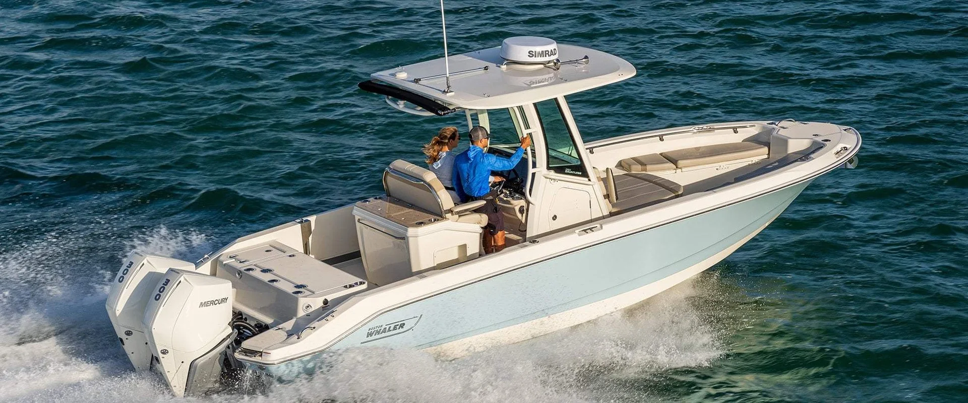 Boston Whaler cruising on open water