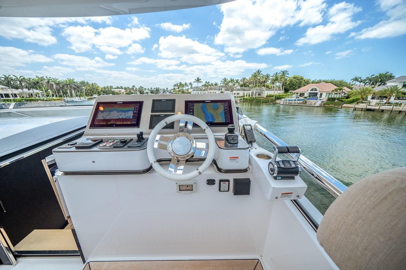Modern luxury yacht helm and control interior