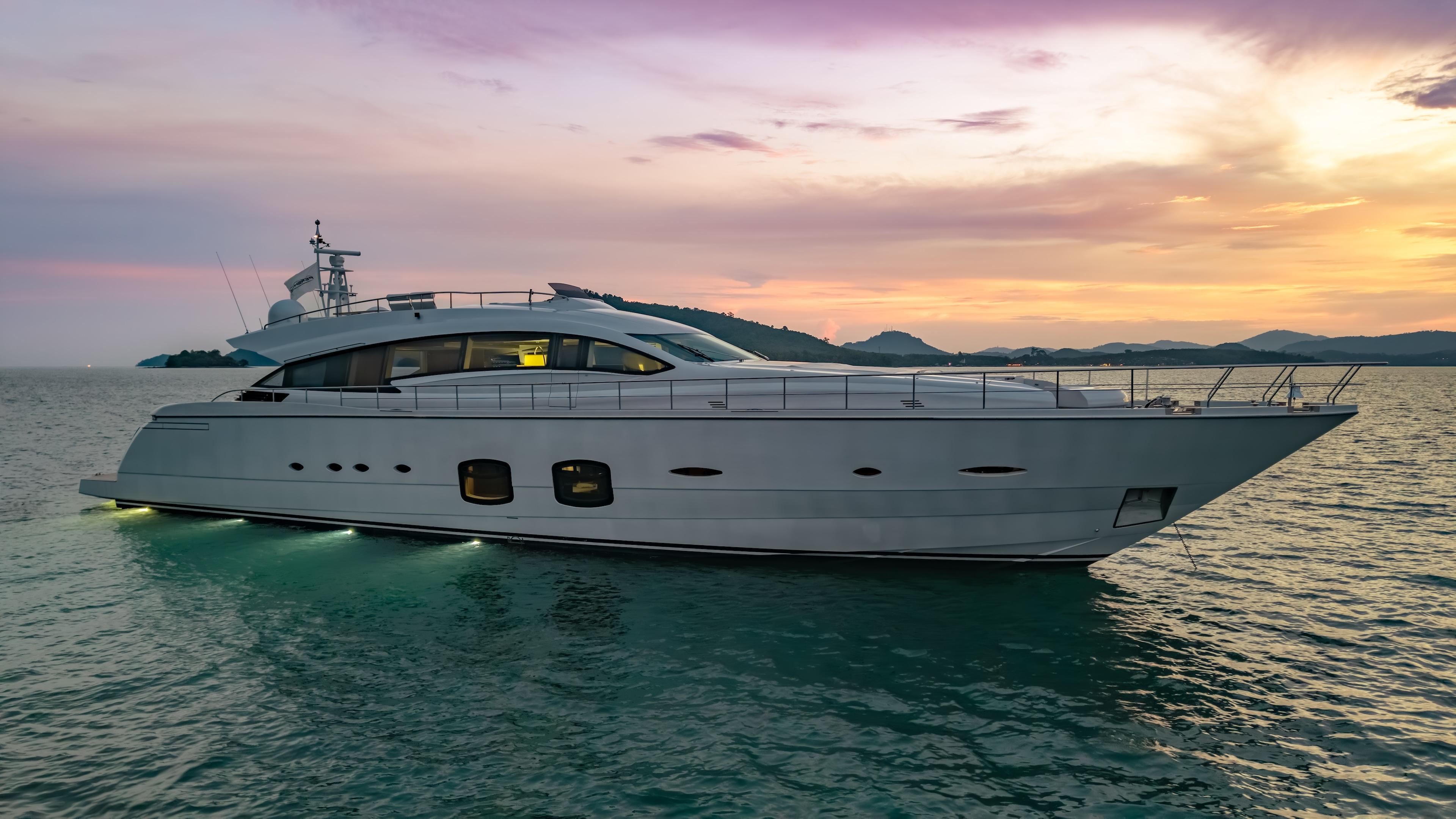 Side View Pershing 2011 Pershing 108 for Sale in ถลาง, Thailand | 108 ft | Global Yacht ...